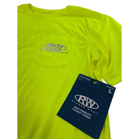 Rugged Wear | Bright Yellow-High Visibility-Reflective Logo T-Shirt | Size Large - Picture 2 of 4